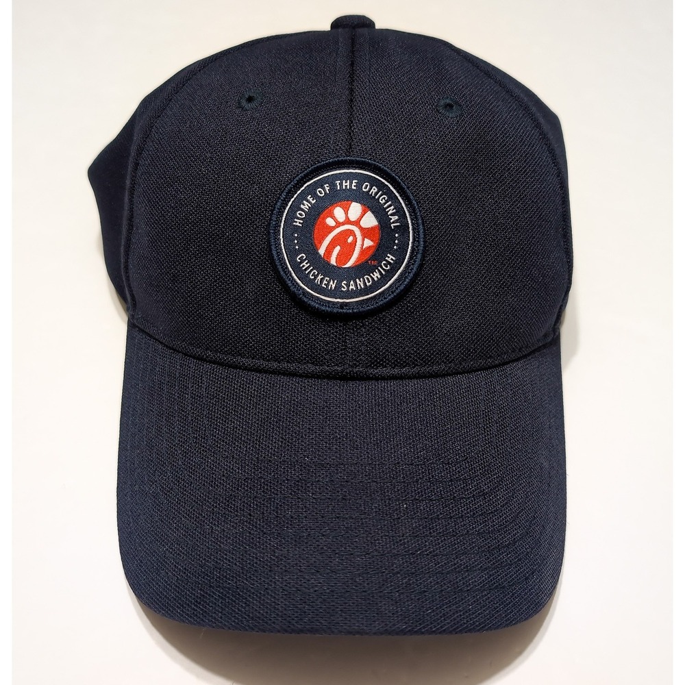 CHICK FIL-A Oobe Performance Hat Cap Uniform Chicken Sandwich Blue Adjustable